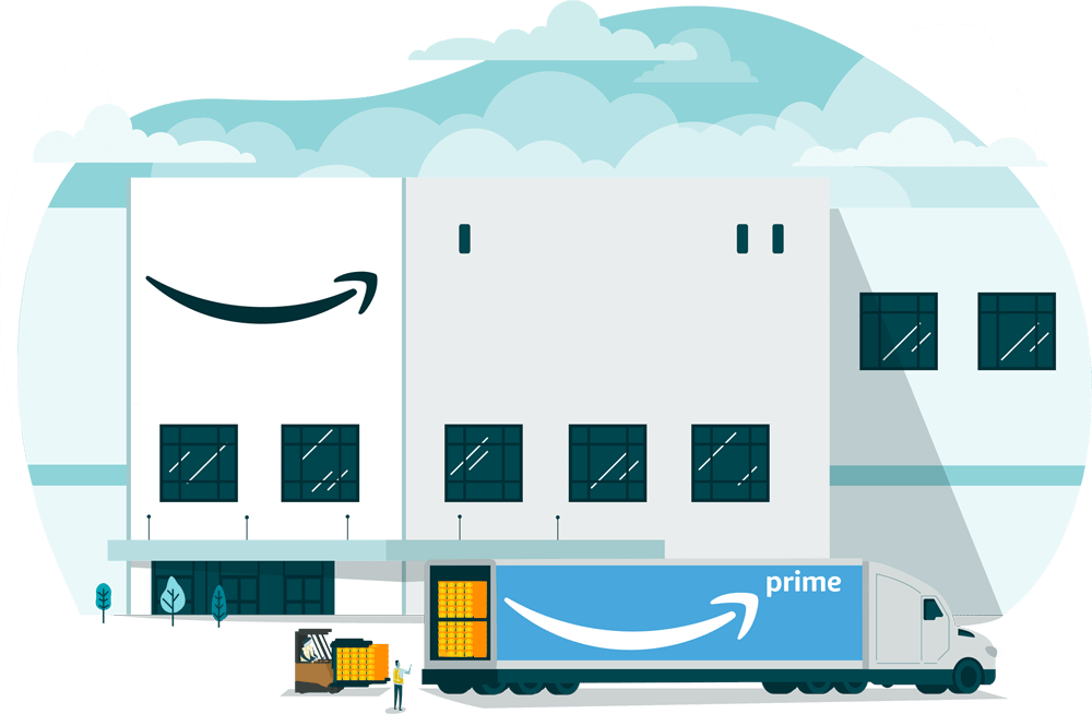 illustration of an pallets being loaded onto planes
